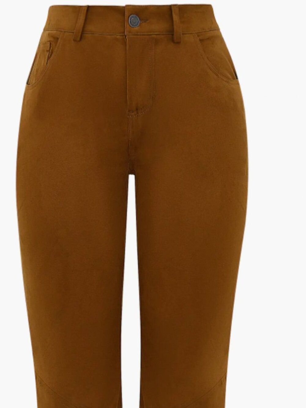 HOUSE OF CB Apollo Faux Suede Five-Pocket Pants X-Small, TAN